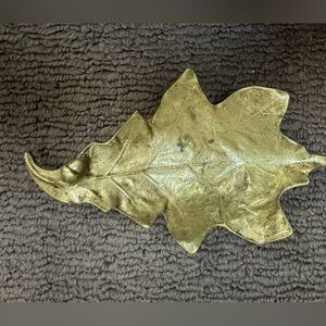 Vintage Brass Leaf Footed Ashtray Style Dish